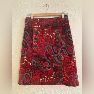 Etcetera Velvet Paisley Retro Skirt EUC 6